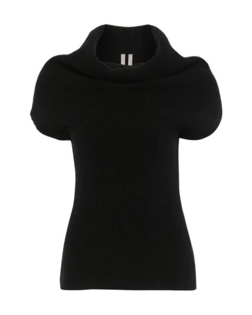 Rick Owens Black Sl Crater Knitted Top