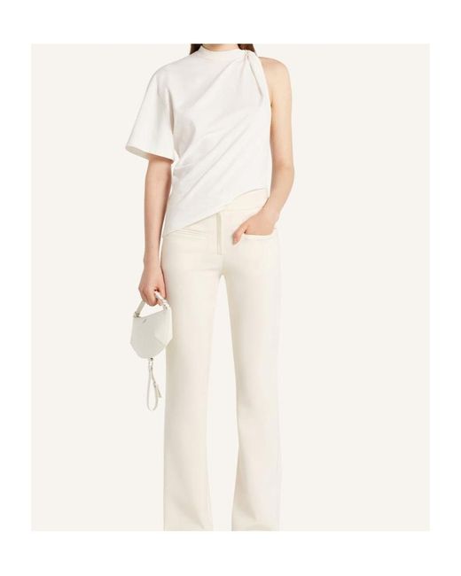 Courreges White Courrèges Twisted Asymmetric T-Shirt