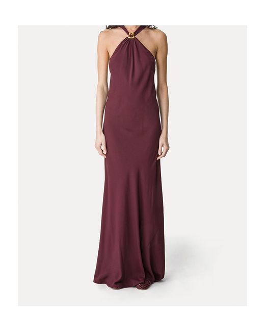Forte_forte Purple Ring-Detail Halterneck Maxi Dress