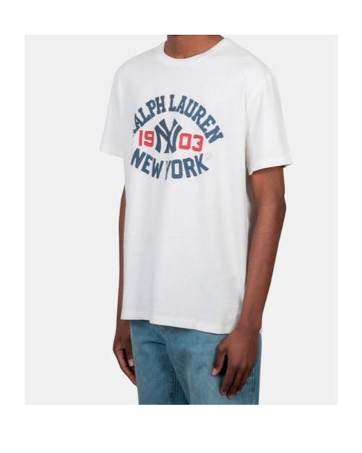 Polo Ralph Lauren White Polo Raplh Lauren X New York Yankees Crewneck T-Shirt for men