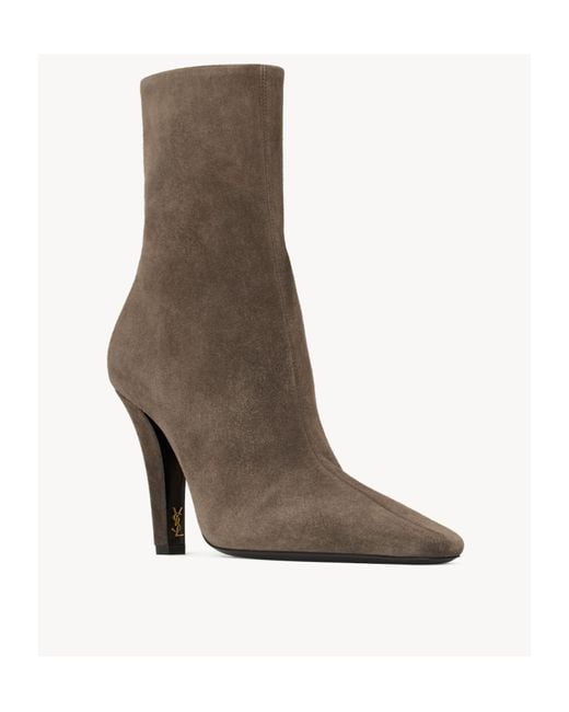 Saint Laurent Brown Jill Pointed Toe Ankle Boots