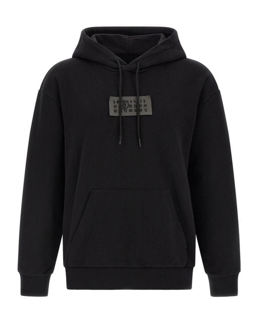 MM6 by Maison Margiela Blue Logo Patch Hoodie for men