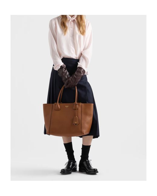 Prada Brown Large Leather Tote Bag