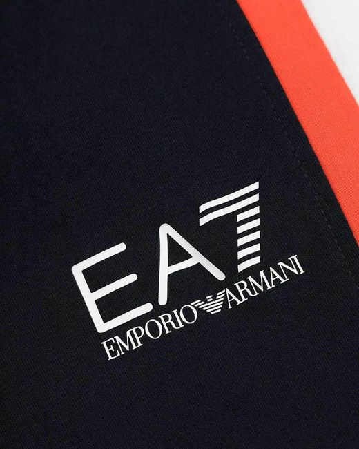 EA7 Black Logo Side Striped Sweatpants for men