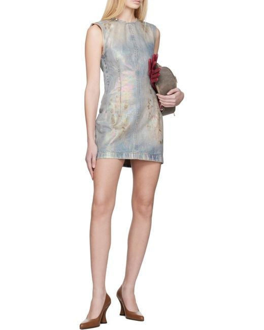 Acne Blue Coated Mini Denim Dress