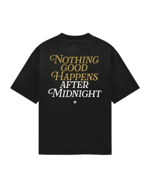 Amiri Black Oversized Crewneck T-Shirt for men