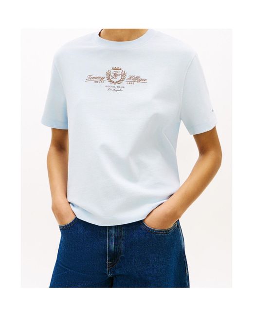 Tommy Hilfiger White Logo Crew Neck T-Shirt