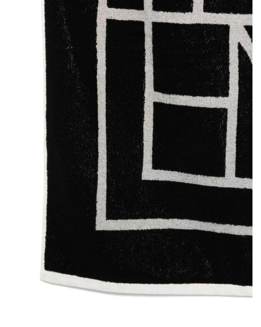 Totême Black Monogram Beach Towel