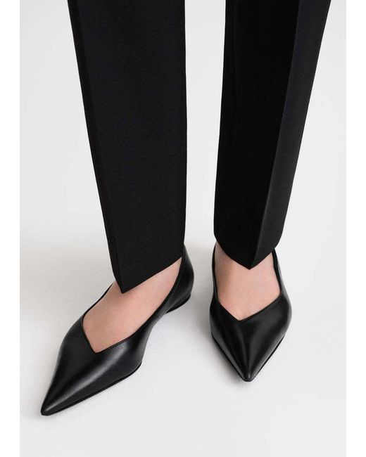 Totême Black Totême Pointed Toe Slip On Ballerinas