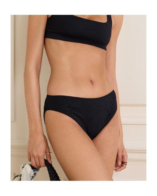 Loulou de Saison Black Hephaistos Stretch-Cloqué Bikini Briefs