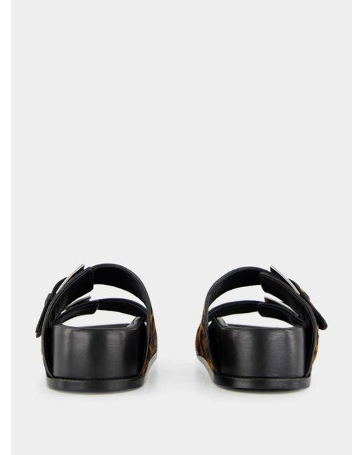 Paris Texas Brown Leopard-Print Flat Sandals