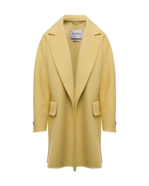 Max Mara Yellow Wool-Blended Coat