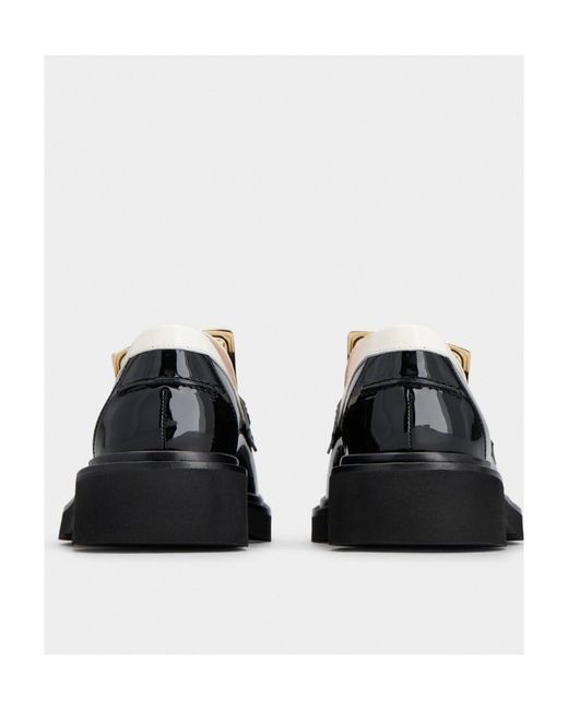 Roger Vivier Black Viv' Rangers Embellished Buckle Loafers