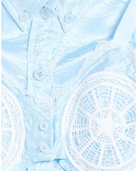 Burberry Blue Satin Shirt Dress