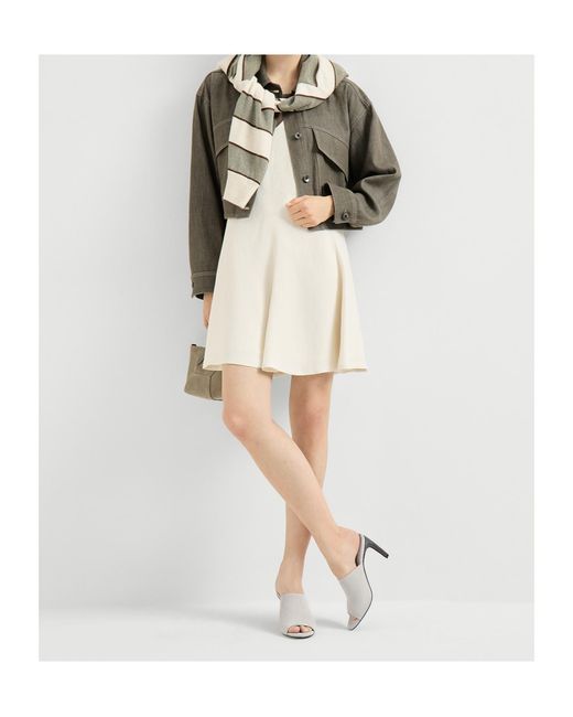 Brunello Cucinelli White Open-Toe Heels Mules