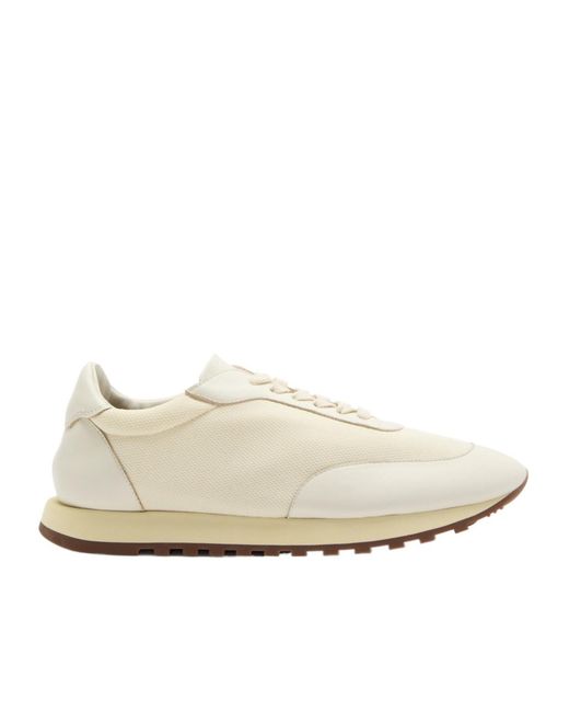 The Row White Spliced Mesh Knit Sneakers