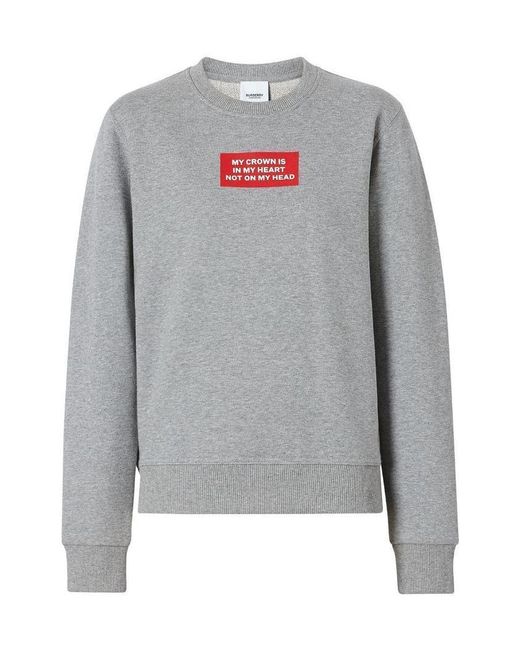 Burberry Gray Logo Printed Hoodie