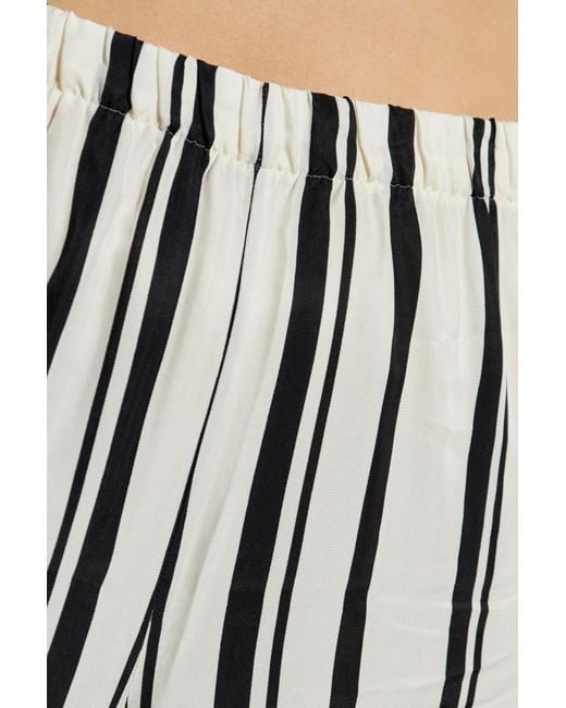 Anine Bing White Striped Trousers