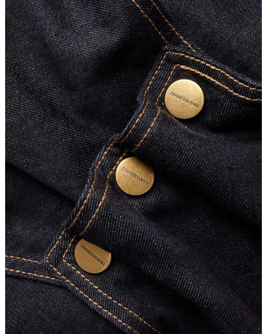 Zimmermann Blue Denim Handkerchief Bomber