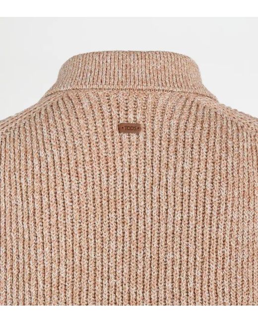 Tod's Brown Long-Sleeved Cardigan for men