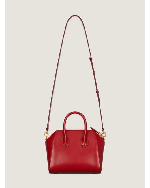 Givenchy Red Antigona Mini Top Handle Bag