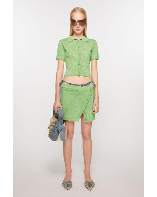 Acne Green Knitted Mini Skirt