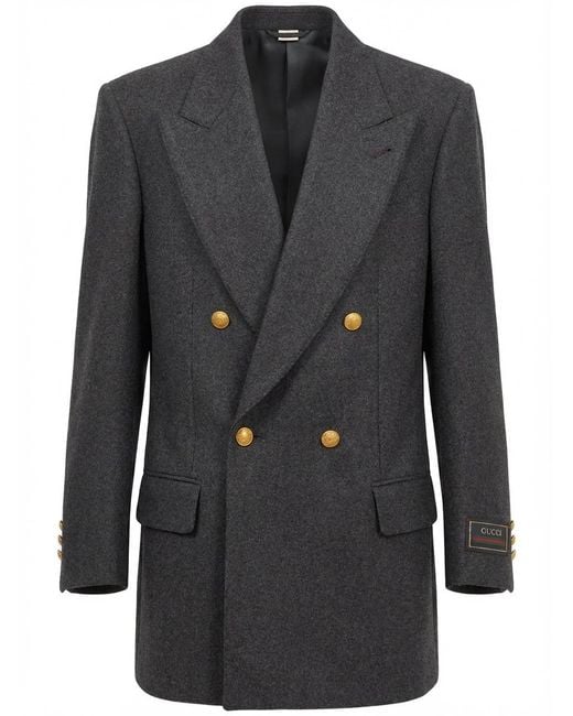 Gucci Gray Double Breasted Formal Blazer for men