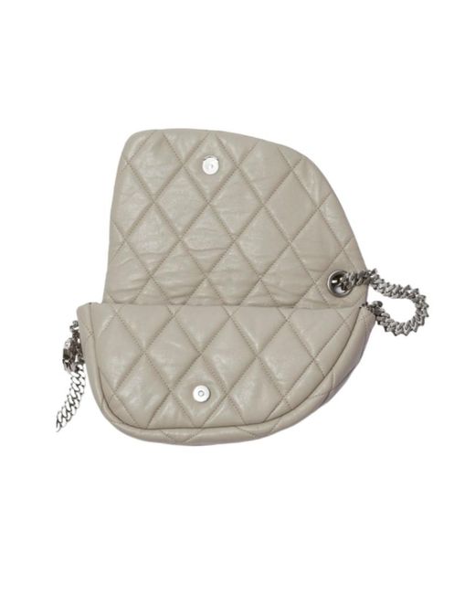 Burberry Gray Quilted Shoulder Bag