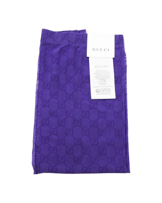 Gucci Purple Printed Stretch Tights