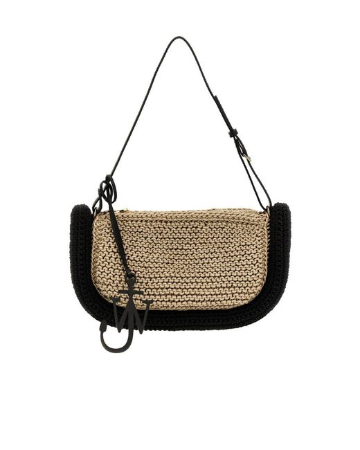 J.W. Anderson Metallic Jw Anderson Bumper-15 Crochet-Knit Zip-Up Shoulder Bag
