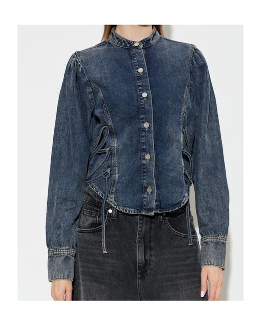 AllSaints Blue Long Sleeve Shirt
