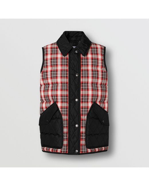 Burberry Multicolor Quilted Tartan Puffer Gilet