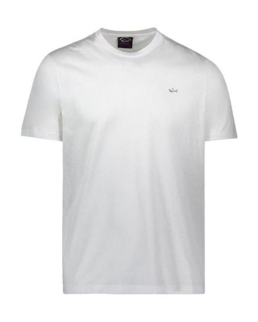Paul & Shark White Logo Embroidered T-Shirt for men