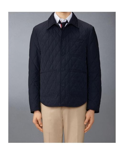 Thom Browne Blue Quilted Padded Jacket for men