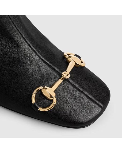 Gucci Black Signora Square Toe Boots