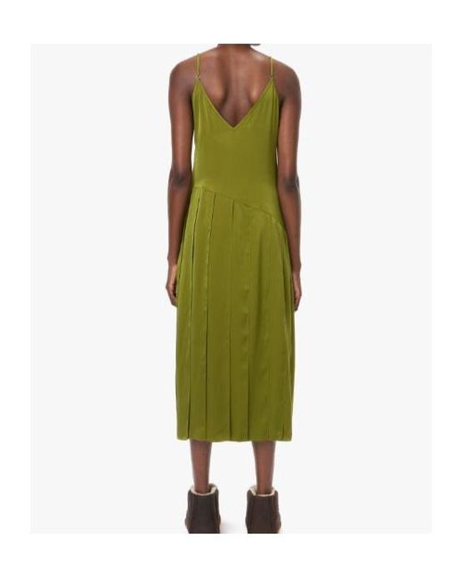J.W. Anderson Green Ribbon-Panel Midi Dress