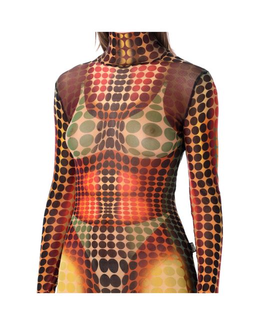 Jean Paul Gaultier Orange Re Edition Printed Long Dress