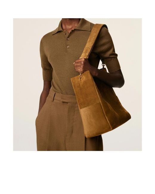 AMI Brown Carrousel Leather Bucket Bag for men