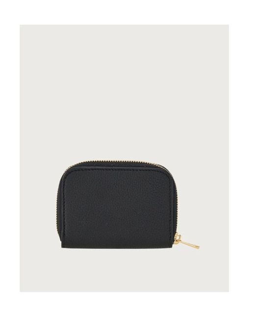 Ferragamo Black Ferragamo Gancini Zipped Card Holder