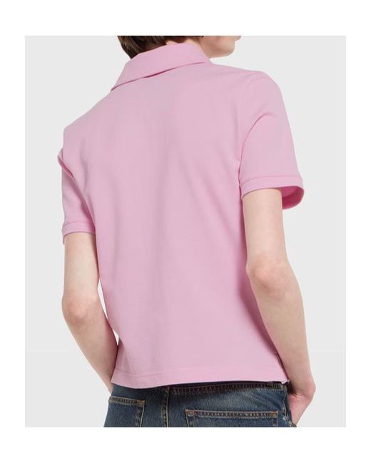 Gucci Pink Cotton Piquet Polo Shirt With Embroidery for men