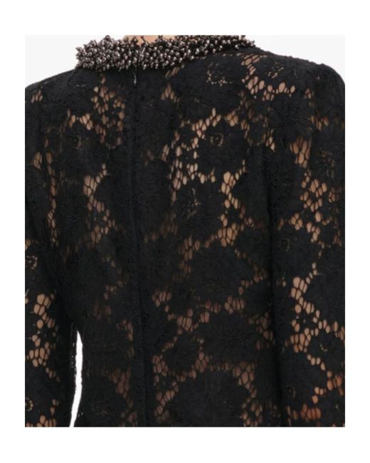 Self-Portrait Black Lace Long Sleeve Mini Dress