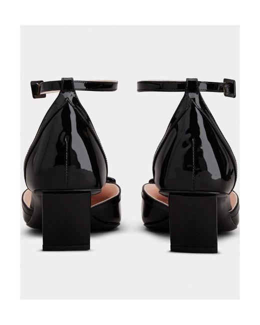 Roger Vivier Black Belle Vivier Ankle Strap Lacquered Buckle Pumps