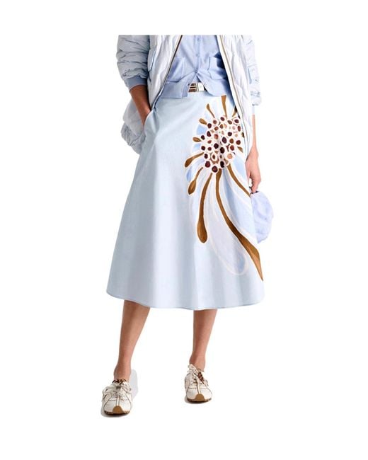 Dorothee Schumacher Blue Floral Power Skirt