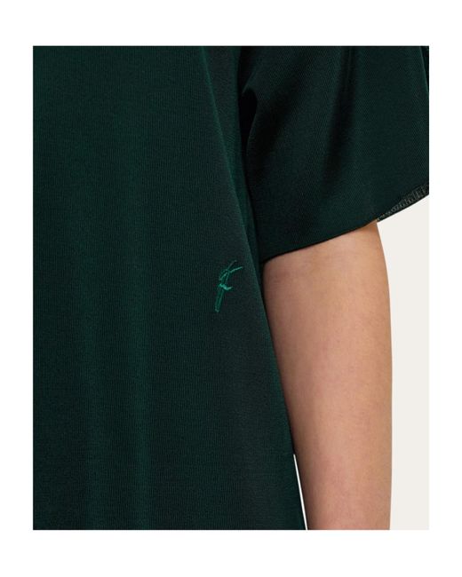 Ferragamo Green Knitted Polo Shirt