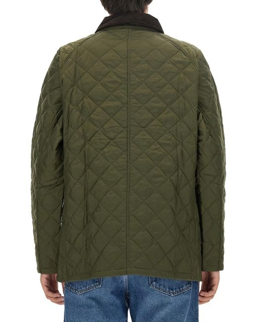 Barbour Green Long Sleeved Quilted Jacket for men