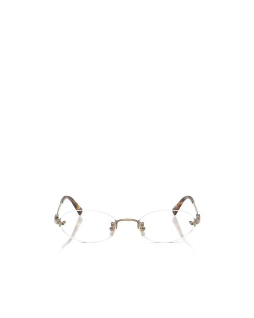 Miu Miu Natural Eyewear Oval Frame Glasses