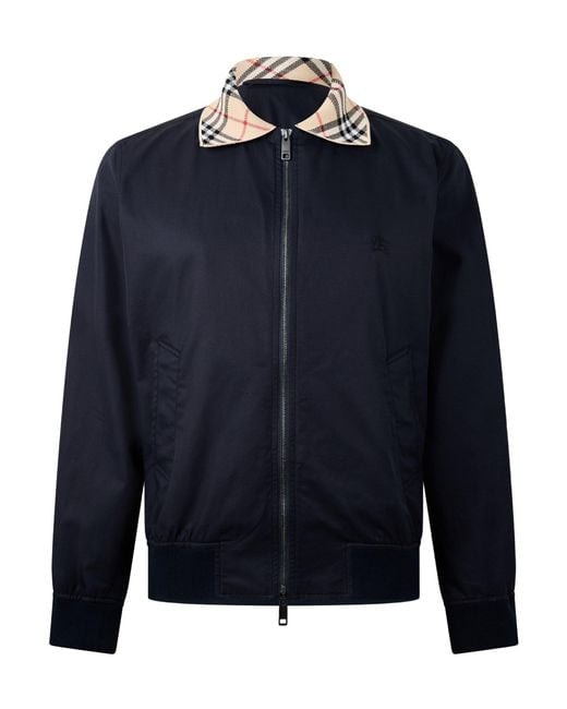 Burberry Blue Zip-Up Bomber Jacket for men