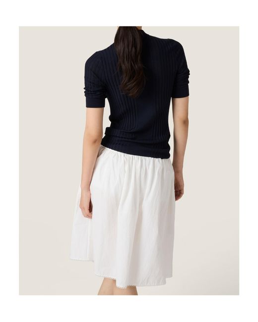 Miu Miu Blue Ribbed Knitted Jumper