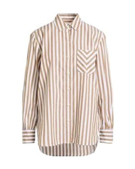 Rag & Bone White Vertical Striped Collared Long-Sleeve Shirt