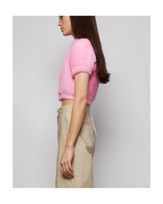 Alexander Wang Pink Button-Opening Sweater